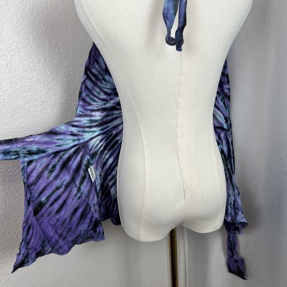 Dharma Top Womens Medium Tie Dye Halter Boho Hippie Festival Y2K Psychedelic - Picture 5 of 10